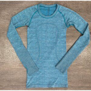 Lululemon Swiftly Tech Running Long Sleeve Crew Shirt Sz 2 Top Gym Heather Teal